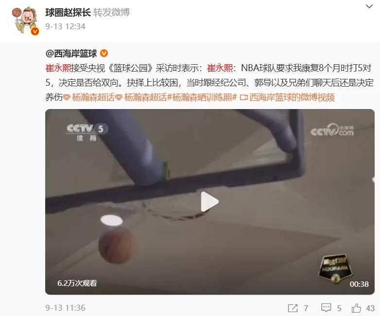 重新签约！你好，24号崔永熙！拒绝NBA球队无理要求