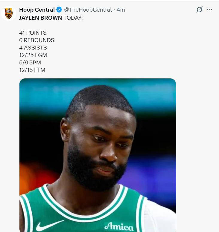 杰伦布朗砍下41分力挽狂澜,波士顿凯尔特人惨遭三连败