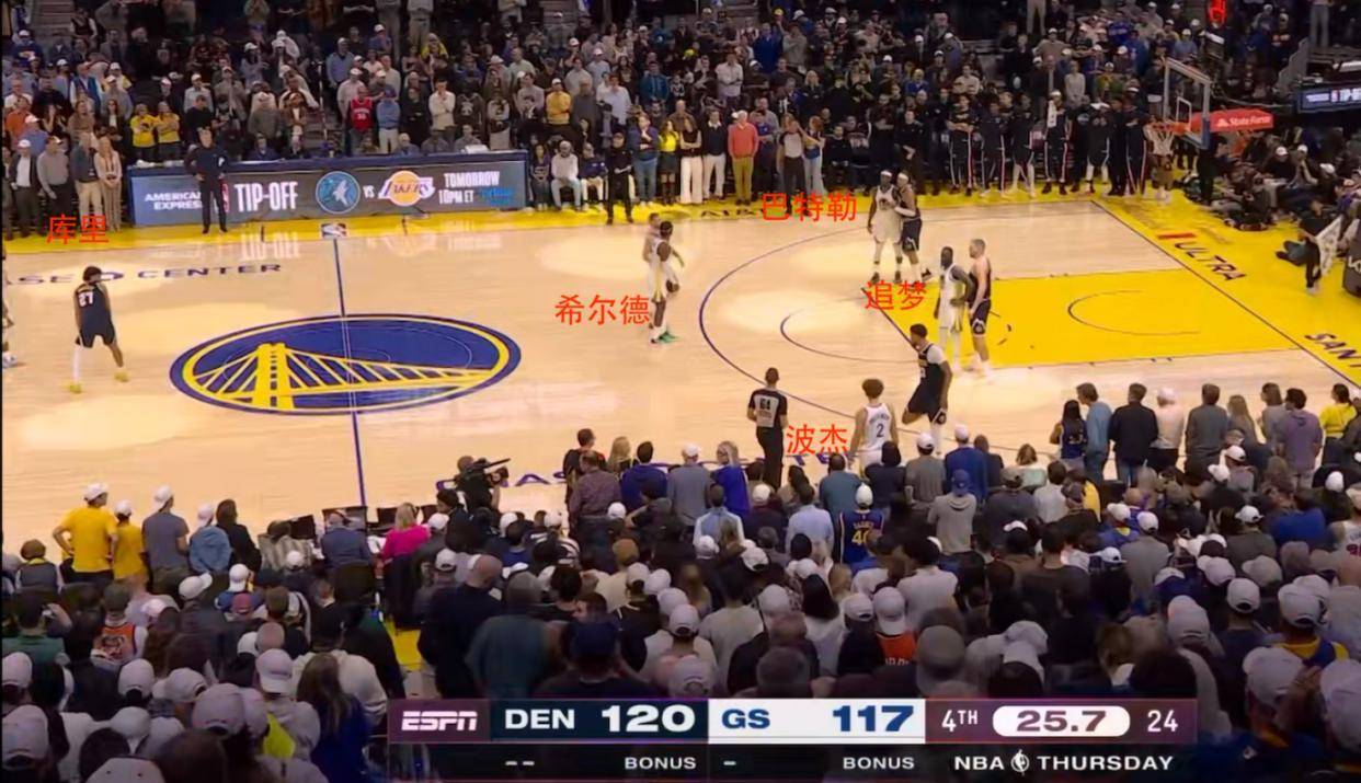 库里超远三分绝平掘金，戈登50分神迹却成背景板