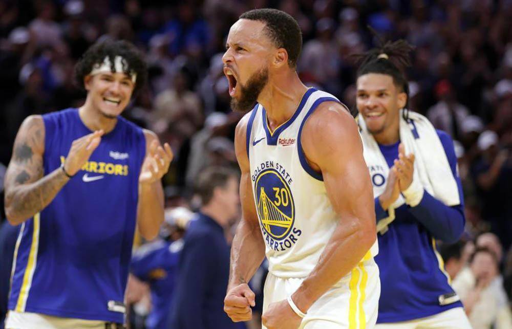 库里42分超远三拖加时，勇士险胜掘金；追梦五号位调防奏效，戈登50分